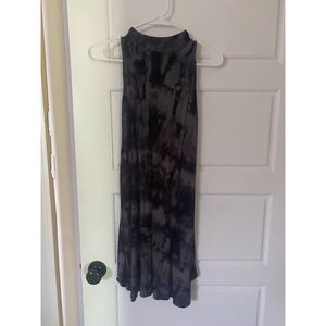Flowy black tie die dress